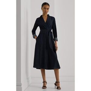 Ralph Lauren Denim Long-Sleeve Midi Dress - Size 12